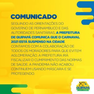 Comunicado – Carnaval 2021