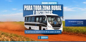 Transporte gratuito para a zona rural e distritos!